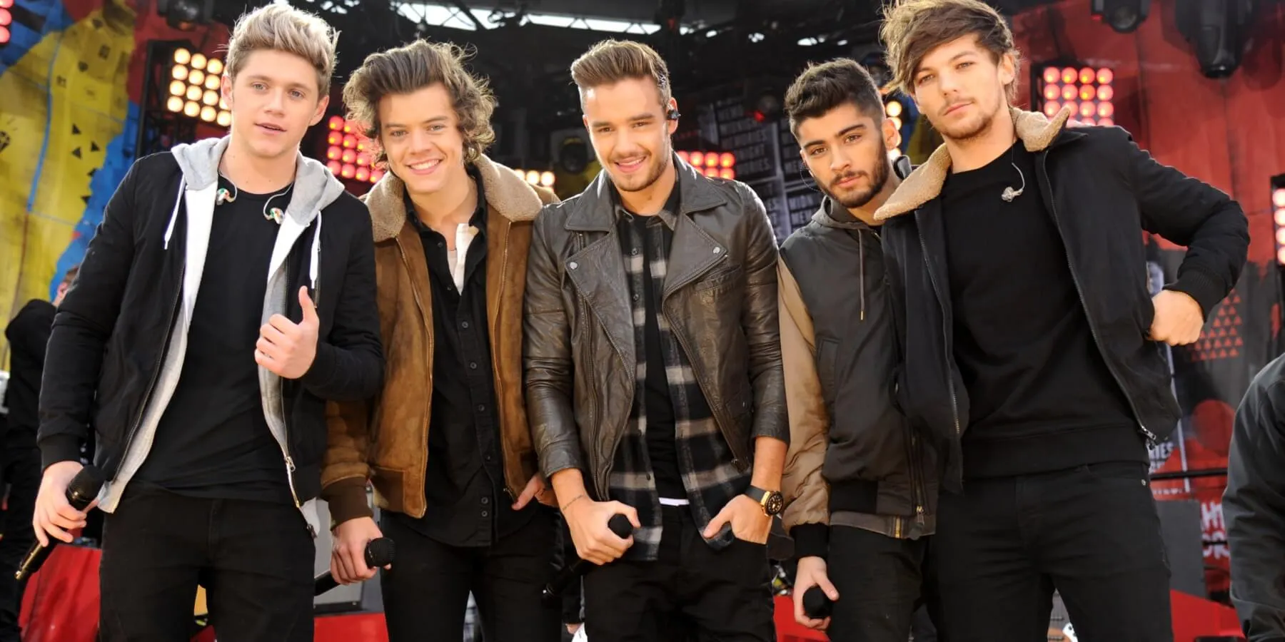 One Direction members Niall Horan, Harry Styles, Liam Payne, Zayn Malik, and Louis Tomlinson.